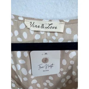 Vine & Love Polka Dot‎ Flutter Sleeve Boho Cottagecore Blouse USA Made Women's M thumbnail 5