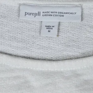 Pure Jill J. Jill White Organic‎ Cotton Raglan Sweatshirt Medium KTP239001 thumbnail 3