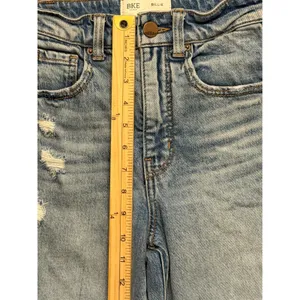 BKE Billie Slim Fit High Rise Horseshoe Barrel Jeans Light Wash Distressed 22x28 thumbnail 6