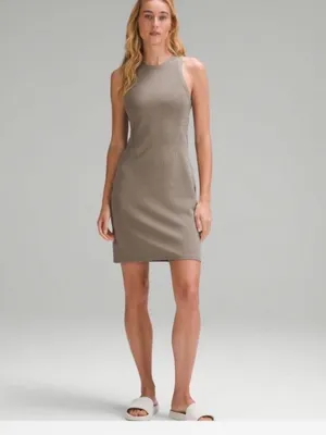 LULULEMON‎ Ribbed Softstreme Slim-Fit Tank Top Dress in Nomad size 12 thumbnail 2