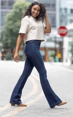 Spanx Midnight Shade Pull-On Flare Jeans XL thumbnail 1