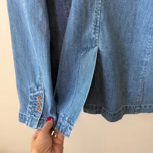 Gap Women 100% Cotton Denim Blazer XS Blue Single Button Notch Lapel Structured thumbnail 8