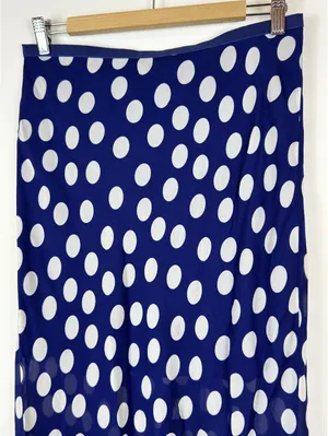 J.Crew New Gwyneth Midi Slip Skirt S Navy White Polka Dot Viscose Chiffon CI644 thumbnail 7
