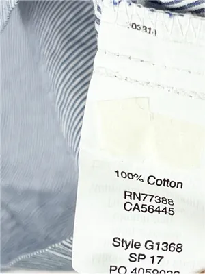 MADEWELL Blue White Striped 100% Cotton 3/4 Bell Sleeves Poplin Top Size Medium thumbnail 4