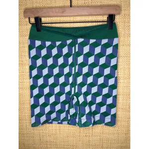 FP Movement Free People Geometric Cube Print Crossover V-Waist Bike Shorts M thumbnail 2