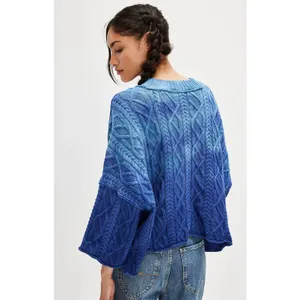 FREE PEOPLE Washed Ashore Sweater in Bellweather Blue Size XS thumbnail 3
