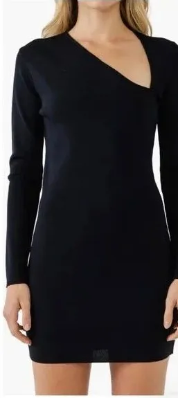 Endless Rose Asymetrical Neckline Long Sleeve Ponte Mini Dress Size Medium thumbnail 1