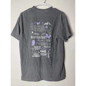 Quicksilver‎ Bookish Graphic T-Shirt Gray Medium thumbnail 2