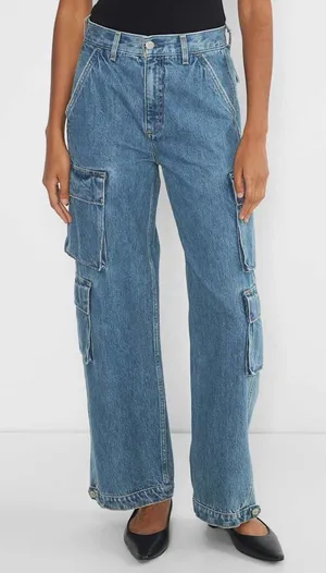Aritzia Denim Forum 90s Millie Hi Rise Cargo Jeans 26 Blue‎ Wide Leg Y2K thumbnail 1