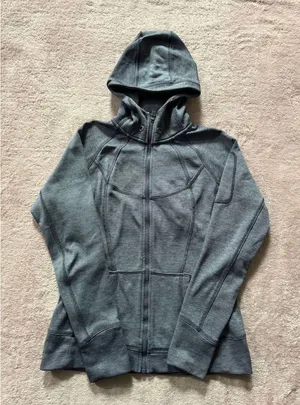 Athleta Women's Gray Full Zip Hooded Sweatshirt‎ Size Small thumbnail 1