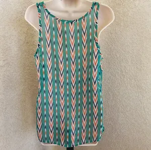 Toska sheer sleeveless flowy tank blouse sz Large thumbnail 5