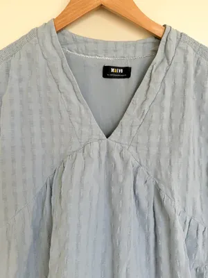 Anthropologie Maeve Juliet Tiered Tunic Dress Blue M thumbnail 4