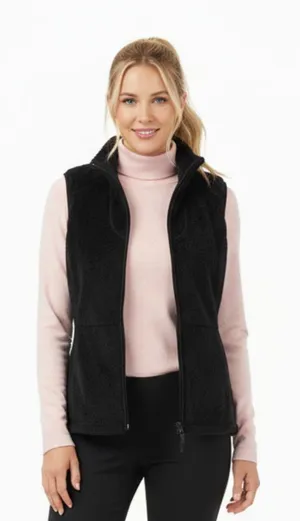 The North Face Women's Black Fuzzy Cozy Fleece Zip Up Sleeveless Vest M thumbnail 1