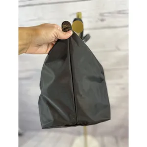 Longchamp Le Pliage Small Black Tote Bag Black Embroidered Nylon Handbag thumbnail 9