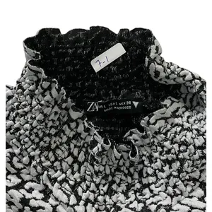 Zara Black & White High Neck Shirt Women Top Size Large | 7-1 thumbnail 3