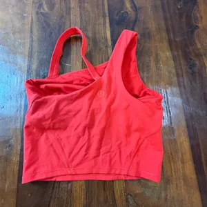 Lululemon Asymmetric Yoga Tank Top Red‎ Nulu One Shoulder Size 2 LW1EI5S thumbnail 2