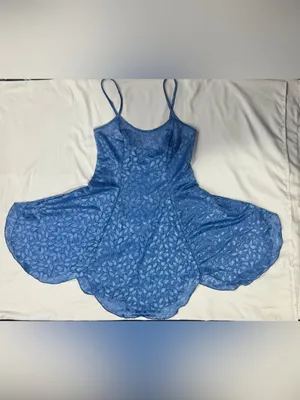 Vintage Y2K Petra Fashions Blue Burnout Floral Mini Dress Made USA thumbnail 2