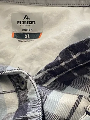 Ridgetcut toughwear women Blue and‎ White Plaid Button-Up Shirt size X Large thumbnail 10