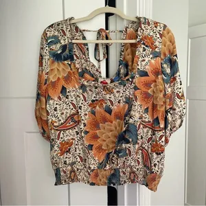NWT Farm‎ Rio Bambina Floral Square Neck Elastic Back Tie Top thumbnail 4