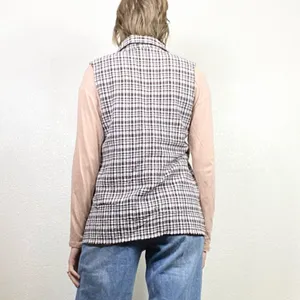 White Stag Brown & White Plaid Collared Sleeveless Button Up Shirt thumbnail 2