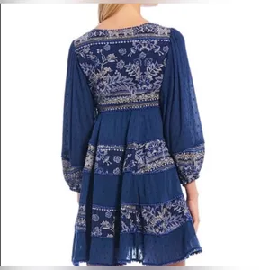 Free People My Love Mini Indigo Dress Size Small thumbnail 4