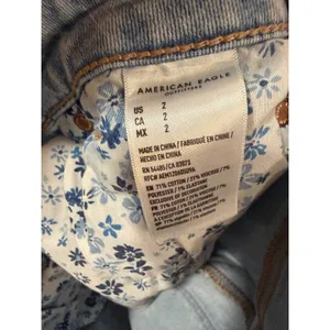 American Eagle Womens 2 Next Level Stretch Distressed Floral Denim Shorts Light thumbnail 6