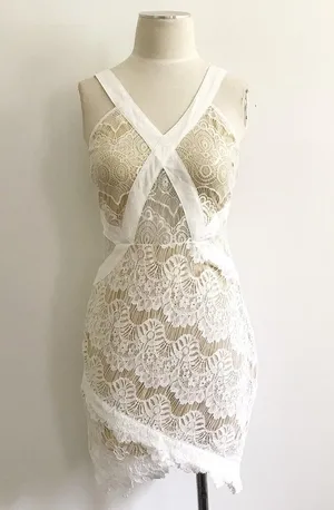 Lace White Formal Dress thumbnail 1