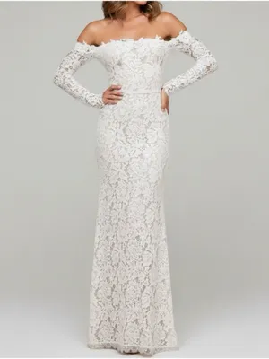 LULUS Romance Dreamer Lace Off-the-Shoulder Dress, White, Medium thumbnail 3