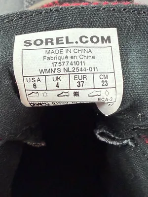 Sorel Out ‘n About Buffalo Plaid Waterproof Boots in Black Red Size 6‎ thumbnail 10