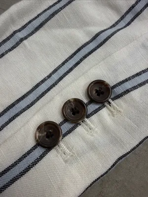 A New Day Blue & white White Linen Pinstripe Blazer thumbnail 10