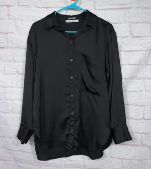Abercrombie & Fitch Black Oversized Shirt - Size S thumbnail 1