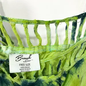 Beach by Exist OS Midi Dress Tie Dye Handkerchief Green Purple Pink Rayon‎ 275 thumbnail 8