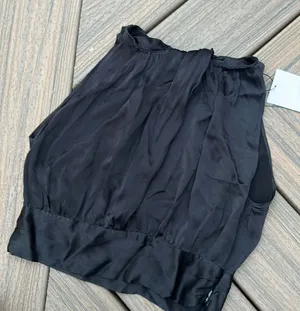NWT ZARA BLACK SILK BLOUSE‎ thumbnail 1