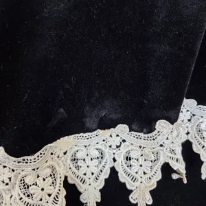Vintage Ultra Dress New York Black Velvet Maxi Dress Lace Trim Grandma 90s 12 thumbnail 11