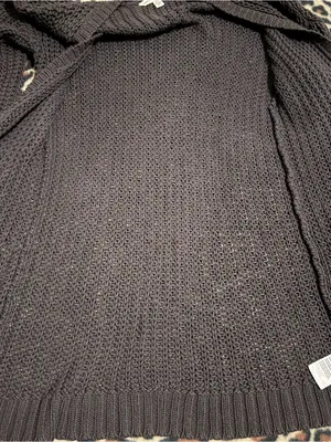 2000s vintage brownish black 2014 american eagle cable knit button down cardigan thumbnail 5