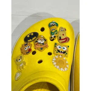 Crocs Classic Clog Yellow Charms‎ Spongebob Minions Batman Size 8 thumbnail 7