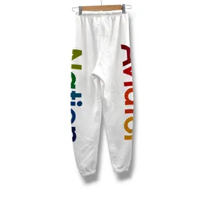 Aviator Nation Sweatpants Women S White‎ Rainbow Logo Graphic Joggers USA Made thumbnail 2
