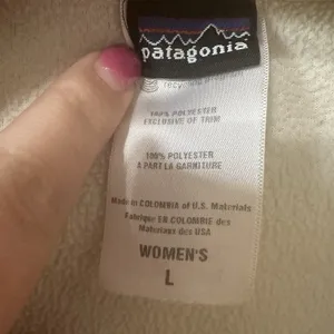 Vintage PATAGONIA Women's Large Full Zip Fleece Jacket Made In‎ USA Ivory Cream thumbnail 5