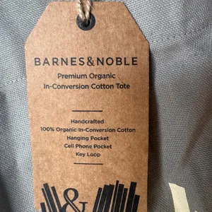 Source Unknown Barnes & Noble Organic Cotton Tote Bag NWT Book Tote Re-Use Fair Trade Gray thumbnail 6
