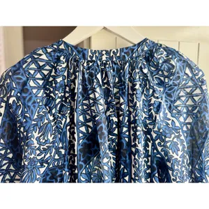 Tuckernuck NWT Womens XS Blue White Floral Cotton Tiered Maxi Dress Pockets thumbnail 15