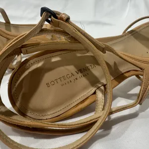 Bottega Veneta Nude Leather Strappy Stiletto Sandals Heels 39 Italy thumbnail 5
