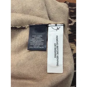 Ann Taylor Leopard Print Lace Yoke‎ Top Womens Brown Black Knit Sweater M thumbnail 6