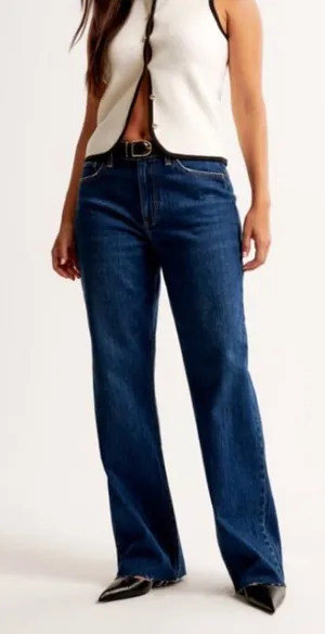 Abercrombie & Fitch Jeans The Baggy Low Rise Curve Love Raw Hem 29/8 thumbnail 1