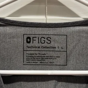 Lot of 2 FIGS Technical‎ Scrub Top Charcoal Gray V-Neck Short Sleeve Size L thumbnail 7