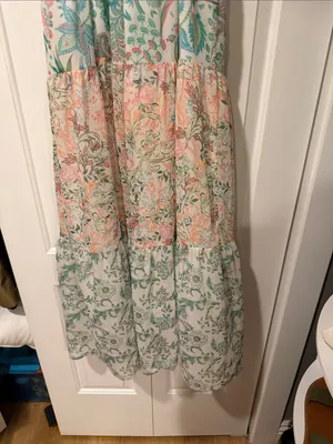 House of Harlow‎ 1960 Pastel Floral Tiered Maxi Dress - Mint & Blush thumbnail 8