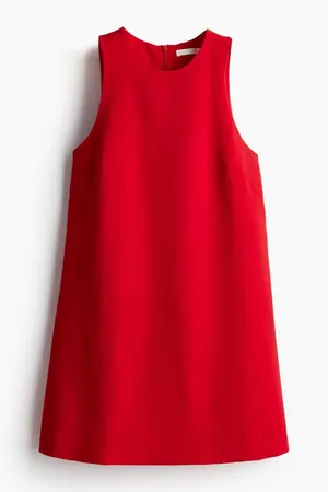 H&M Sleeveless Red Mini A-Line Shift Dress thumbnail 1