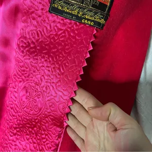 PETER PAN Tailors Red Coat Midi Lined Handmade Womens Small VINTAGE Hong Kong thumbnail 12
