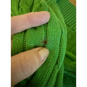 POLO RALPH LAUREN Women's S Crew Neck Cable Knit Cotton Sweater Lime Green Flaw thumbnail 13
