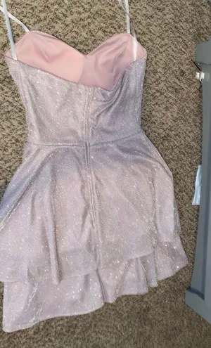 B Darlin Sparkly pink homecoming dress thumbnail 3