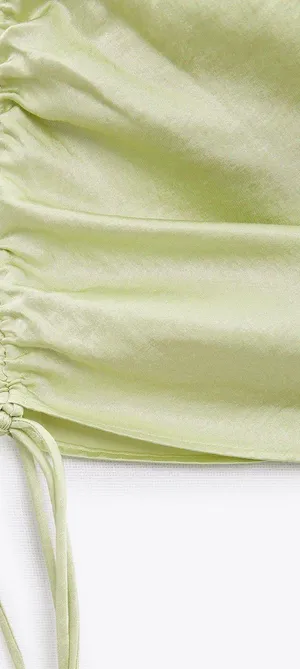 ZARA Satin Effect Ruched Drapped Mini Dress thumbnail 5